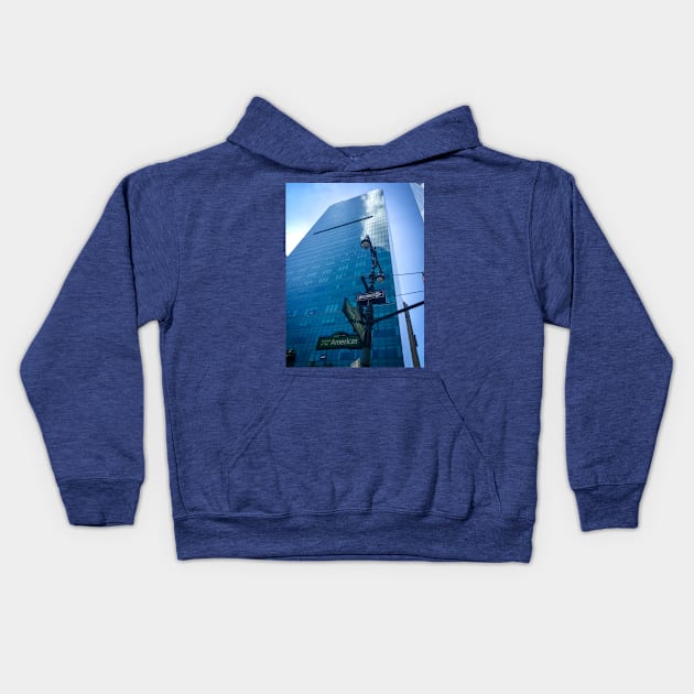 Avenue of the Americas and West 42nd St, Manhattan, NYC Kids Hoodie by eleonoraingrid